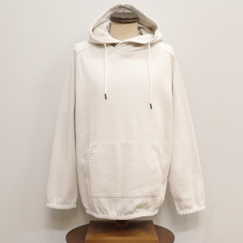 [RE clothing] コットンジャージ プルオーバーパーカー：WHITE