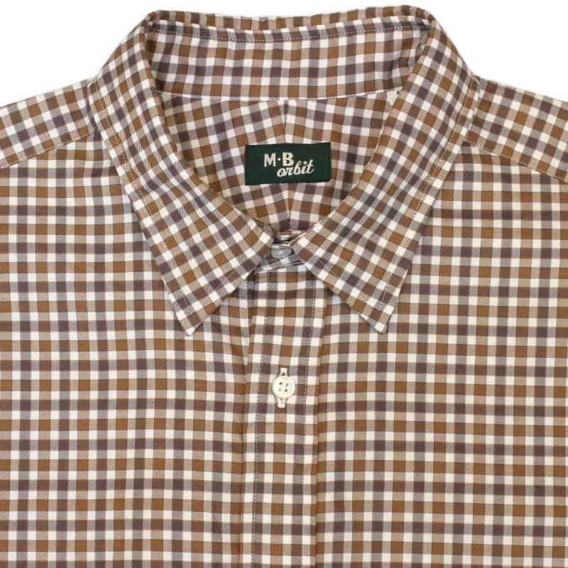[MB orbit] レギュラーカラーシャツ (REGULAR FIT)：CHECK BROWN