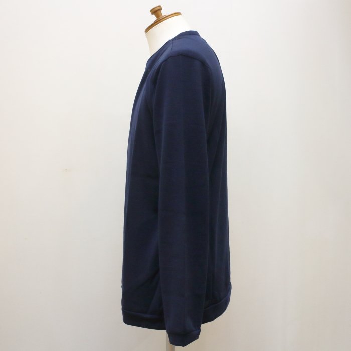 [RE clothing] ウールニット ショートジッププルオーバー：NAVY