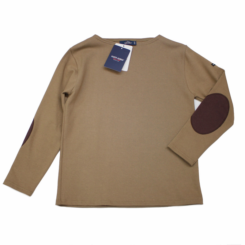 ※[SAINT JAMES] OUESSANT ELBOW PATCHウエッソンエルボーパッチ｜HAMAC(ベージュ)×CACAO(ブラウン
