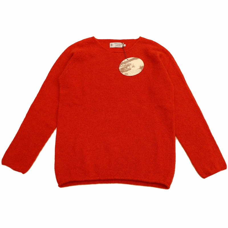 [Nor'easterly TRADITION] L/S WIDE NECK ニット｜13-001 /SCARLETレッド