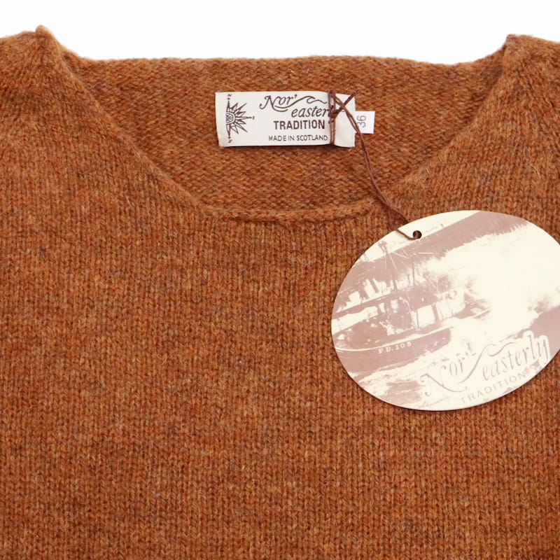 [Nor'easterly TRADITION] L/S WIDE NECK ニット｜13-001 /SIENNAライトブラウン