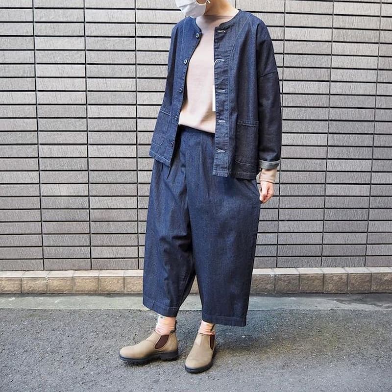 [HARVESTY]  DENIM WIDE EGG PANTS｜A21701 /ONE WASH