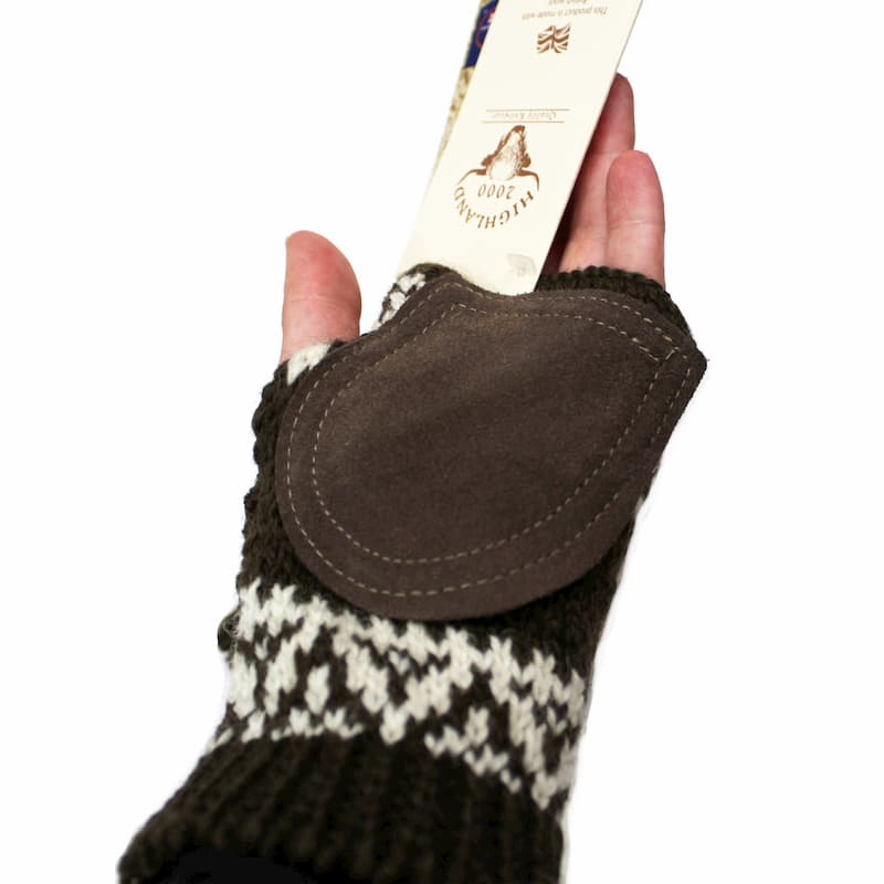 [HIGHLAND2000] Open finger mitten with suede｜ホワイト×ブラック /ブラウン×ホワイト /ブラック×ホワイト｜OTHER