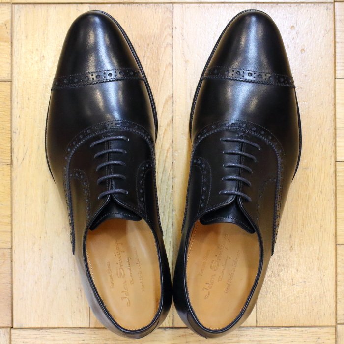 [Jalan Sriwijaya] 98409 クォーターブローグ レザーソール：CALF BLACK