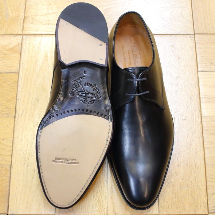 [Jalan Sriwijaya] 98406 プレーントゥ レザーソール：CALF BLACK