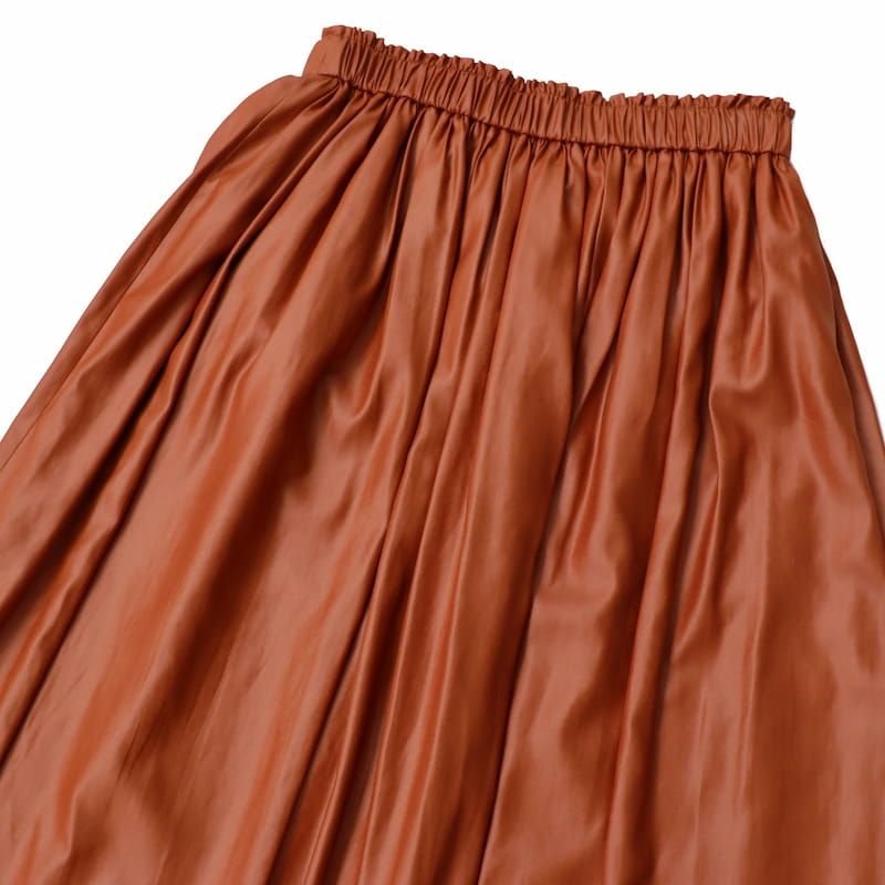 [DONEEYU] レザーライク割繊ギャザースカート｜U-2270 /531スモーキーピンク/331オレンジブラウン
