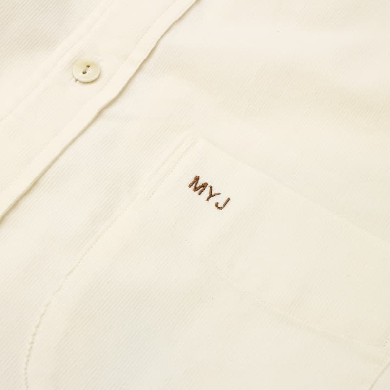 [MB orbit] バンドカラーシャツ「MYJ」：CORDUROY IVORY