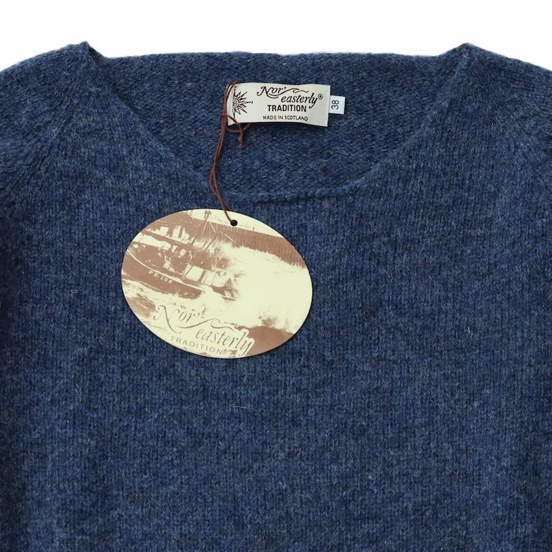 [Nor'easterly TRADITION] L/S WIDE NECK ニット｜13-001 /DENIM