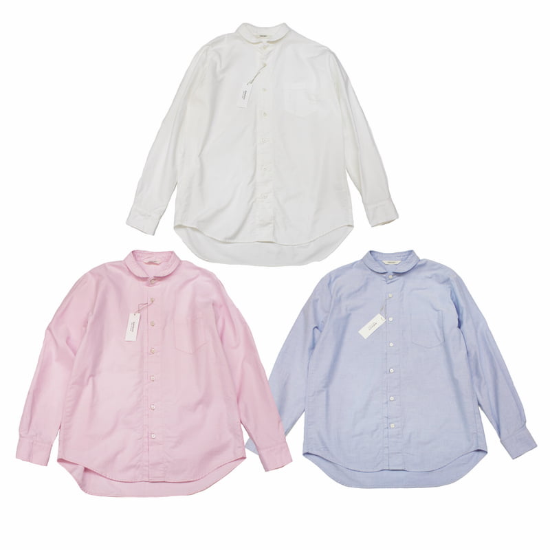 [HARVESTY] ROUND COLLAR SHIRTS(ラウンドカラーシャツ)｜A32008 /11OFF WHITE /21PINK /65BLUE