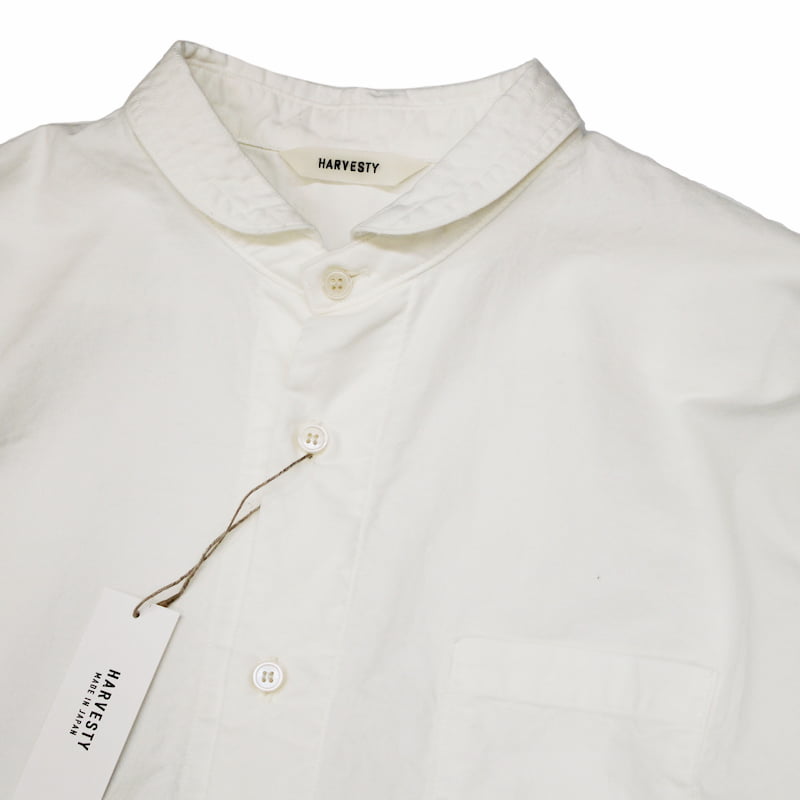 [HARVESTY] ROUND COLLAR SHIRTS(ラウンドカラーシャツ)｜A32008 /11OFF WHITE /21PINK /65BLUE