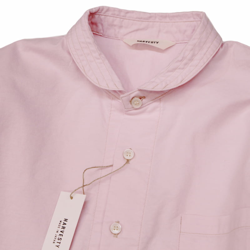 [HARVESTY] ROUND COLLAR SHIRTS(ラウンドカラーシャツ)｜A32008 /11OFF WHITE /21PINK /65BLUE