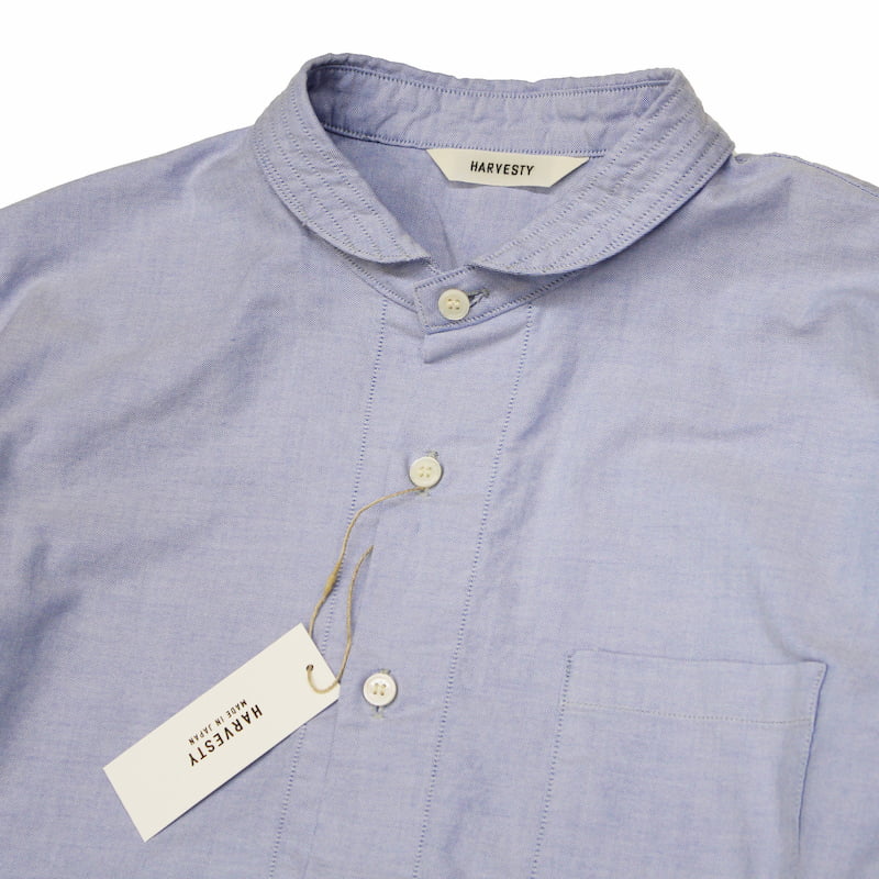 [HARVESTY] ROUND COLLAR SHIRTS(ラウンドカラーシャツ)｜A32008 /11OFF WHITE /21PINK /65BLUE