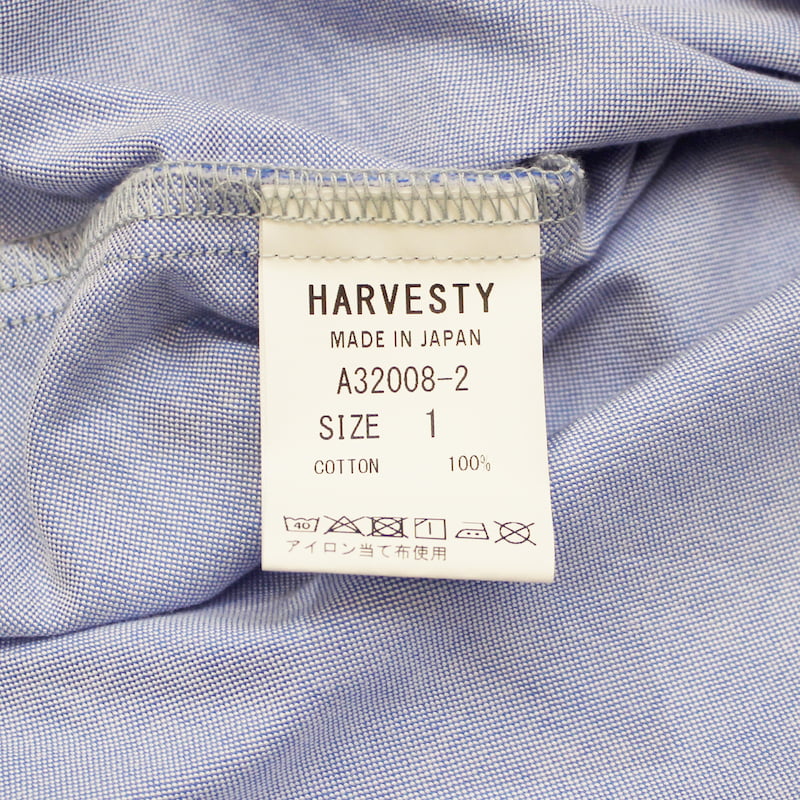 [HARVESTY] ROUND COLLAR SHIRTS(ラウンドカラーシャツ)｜A32008 /11OFF WHITE /21PINK /65BLUE