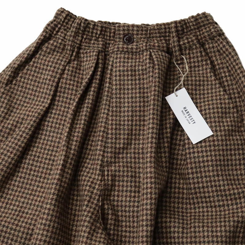 [HARVESTY] WOOL TWEED CIRCUS PANTSウールツイード サーカスパンツ｜A11916 /35キャメル /18チャコール