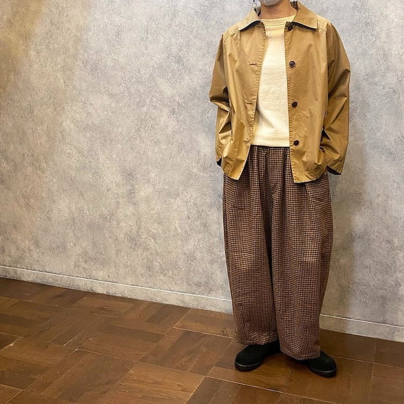 [HARVESTY] WOOL TWEED CIRCUS PANTSウールツイード サーカスパンツ｜A11916 /35キャメル /18チャコール