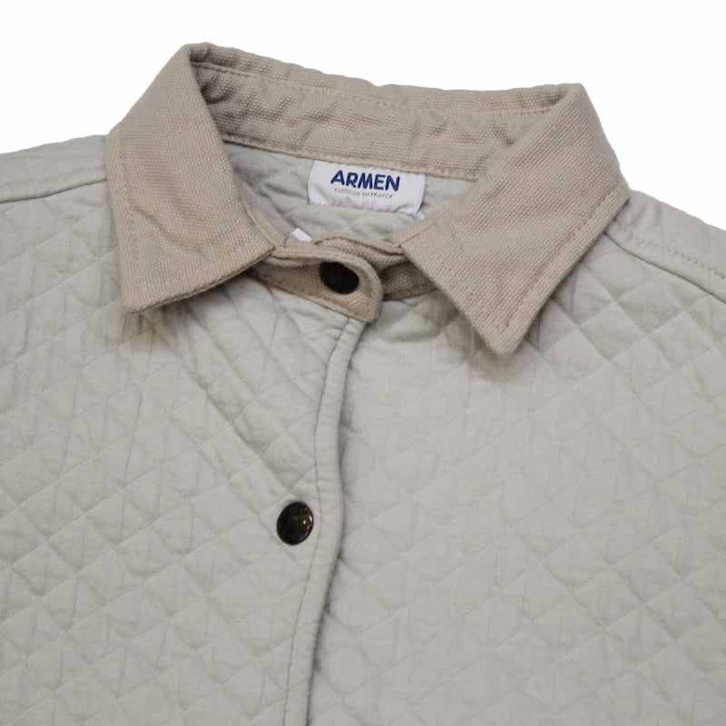 [ARMEN]  Cotton Quilt Shirts Collar JKT｜NAM0202B /9190ライトグレー