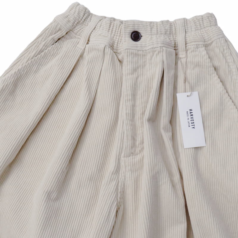 [HARVESTY] CORDUROY CIRCUS PANTSコーデュロイサーカスパンツ｜A11716 /31アイボリー/36モカブラウン