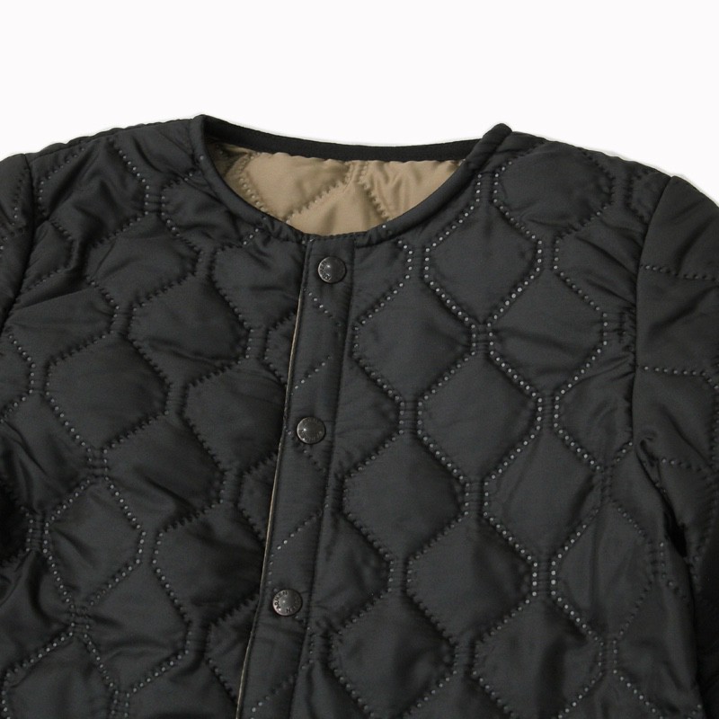 [ARMEN]Plain Polyester/Plain Polyester HEAT QUILT NO COLLAR JACKET(9900BLACK/IRAQ)｜NAM1851PP