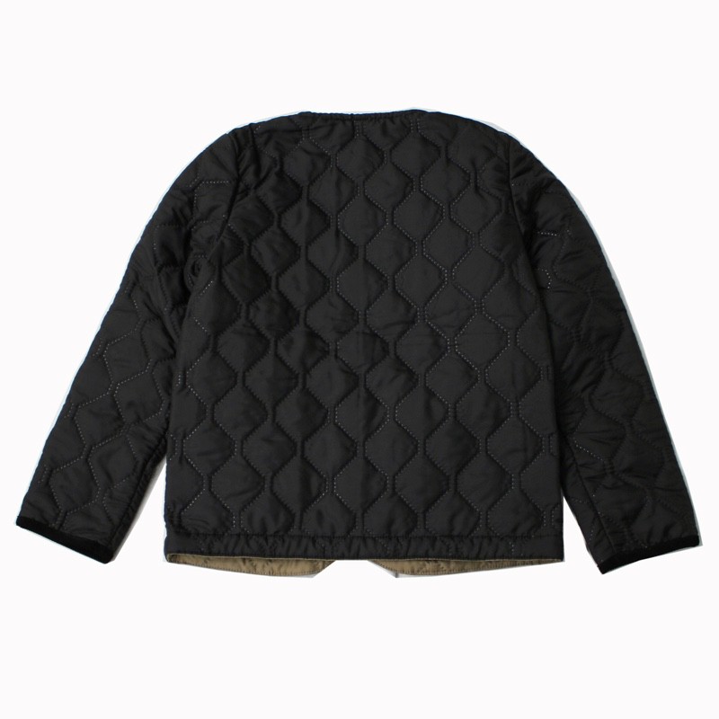 [ARMEN]Plain Polyester/Plain Polyester HEAT QUILT NO COLLAR JACKET(9900BLACK/IRAQ)｜NAM1851PP