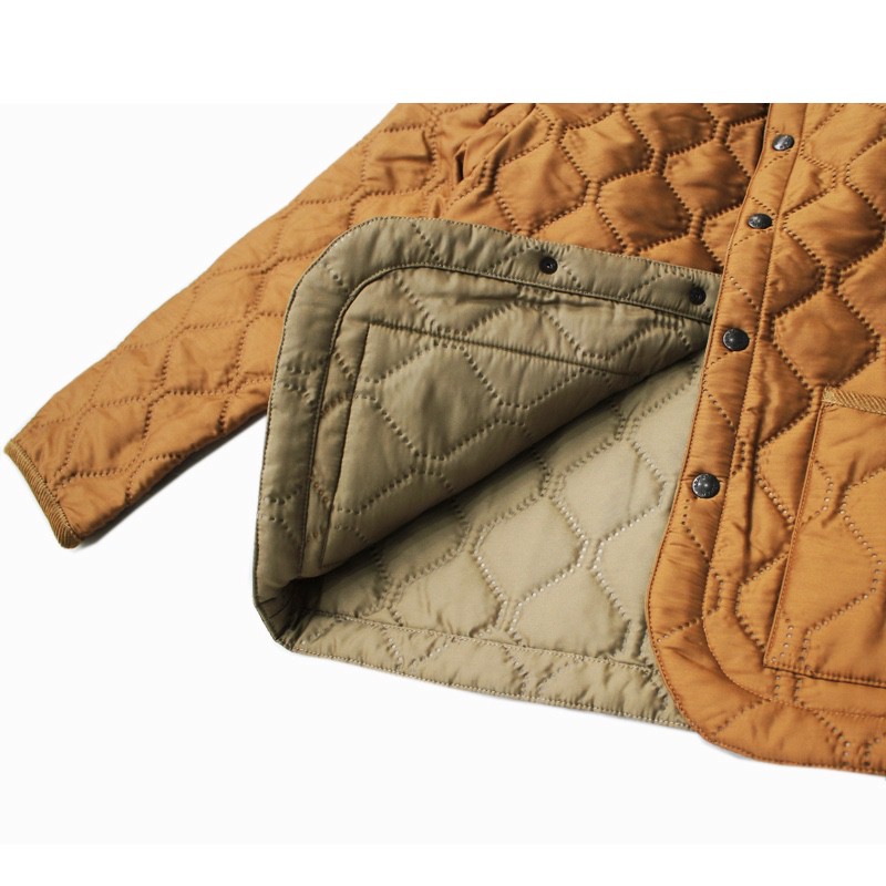 [ARMEN]Plain Polyester/Plain Polyester HEAT QUILT NO COLLAR JACKET(8420TAN/IRAQ)｜NAM1851PP