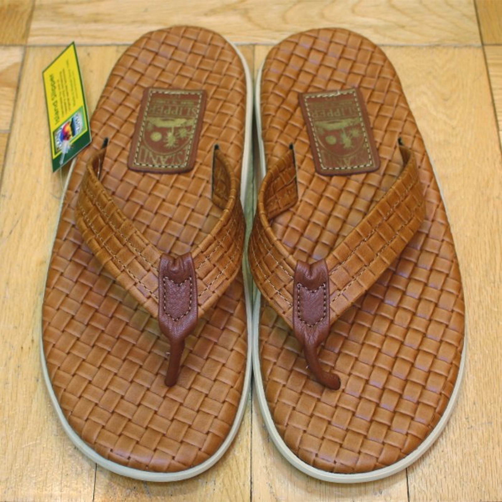 [ISLAND SLIPPER] PT202SAS アイランドスリッパ サッサリレザー：COGNAC