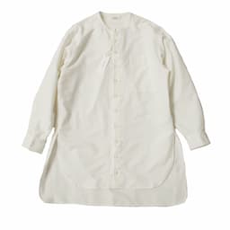 [HARVESTY] COOLMAX BAND COLLAR LONG SHIRTクールマックス バンドカラー ロングシャツ｜A32106 /11OFF WHITEイメージ
