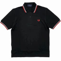 [FRED PERRY] ツインティップ フレッドペリーシャツ（ポロ）M12：186=BK/WH/BRDイメージ