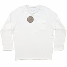 [RE clothing] ライトワッフル ポケットプルオーバー9分袖：WHITEイメージ