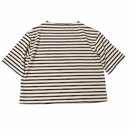 [SAINT JAMES] 20JC TEE LOOSE R五分袖ドロップショルダー｜ECRUキナリ×MARINEネイビーイメージ