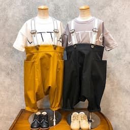 [nunuforme] サルエルサロペット(Mustard)(Black)：nf13-626-087イメージ