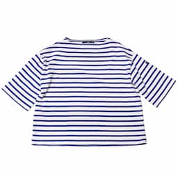 [SAINT JAMES] 20JC TEE LOOSE R五分袖ドロップショルダー｜NEIGE白×GITANEコバルトブルーイメージ