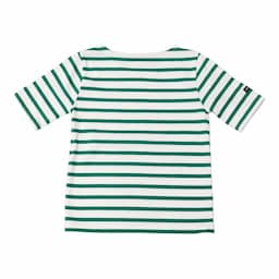 [SAINT JAMES KIDS] PIRIAC "ENFANT"ピリアック半袖｜NEIGE白×GREENグリーンイメージ