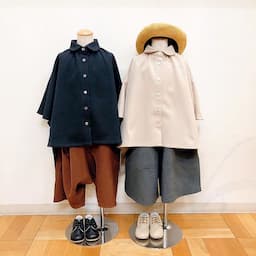 [nunuforme] マントブラウス(Beige)(Charcoal)：nf14-537-095イメージ