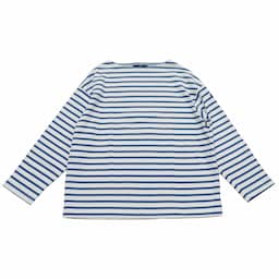 [SAINT JAMES] ルーズTシャツ20JC OUESS LOOSE｜NEIGE白×BLUE FAIENCEマッドブルーイメージ
