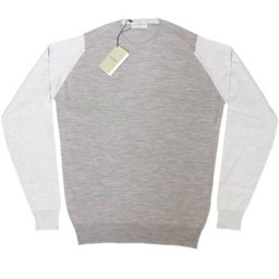 [JOHN SMEDLEY] HINDLOW（クルーネックプルオーバー）30G：SILVER×BARDOT GREYイメージ