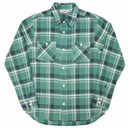 [FIVE BROTHER] ヘビーフランネル ワークシャツ：GREEN CHECK（グリーンチェック）イメージ