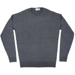 [JOHN SMEDLEY] ルンディ（クルーネックプルオーバー）30G：KIELDER GREEN