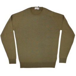 [JOHN SMEDLEY] ルンディ（クルーネックプルオーバー）30G：KIELDER GREENイメージ