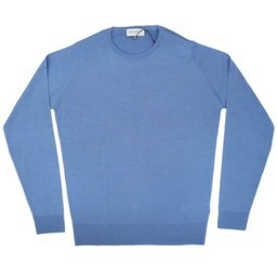 [JOHN SMEDLEY] ルンディ（クルーネックプルオーバー）30G：DERWENT BLUEイメージ