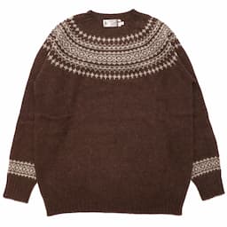 [Nor'easterly TRADITION] L/S WIDE NECK 2TONE NORDICニット 3170/7：COFFEE×OATMILKイメージ