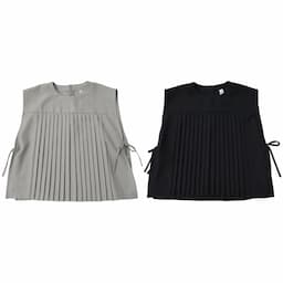 [DIARIES] ポリエステルツイルプリーツベスト｜R72119 /A.LGRYグレー/C.NVYネイビーイメージ