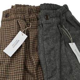 [HARVESTY] WOOL TWEED CIRCUS PANTSウールツイード サーカスパンツ｜A11916 /35キャメル /18チャコールイメージ