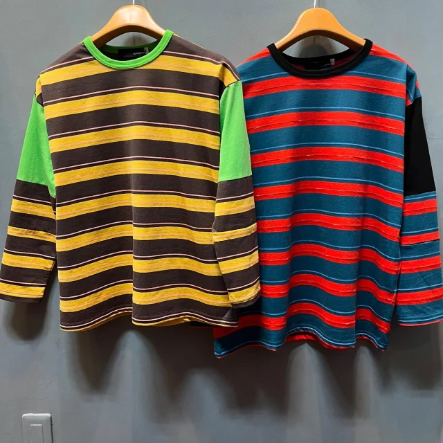 .
【NEW ARRIVAL】

#nunuforme
#ヌヌフォルム

▫️ボーダーT

color.
brown×yellow
orange×green

size.price
145cm ¥7,590(tax in) 2P着用

1(155cm) ¥11000(tax in) 3・4・5P着用

マルチボーダーの長袖Tシャツ。
部分的に無地の生地を使用して
普段過ぎないデザインになっています🐦‍🔥

▫️スウェットポインテッドパンツ

color.light Blue/emerald/black/gray

size.price
145cm ¥10,450(tax in) 4・5・6P着用
1(155cm) 2(163cm) ¥16,500(tax in)

ヌヌフォルムの定番ポインテッドパンツの
スウェットバージョン🚩

スタッフ154cm

📦WEB STORE OPEN🚚
blessofbless.lifeの
プロフィールのURLからチェック📱

営業時間 
10:30-18:30
水曜定休日

#愛媛#松山#大街道#ehime#matsuyama#セレクトショップ#松山セレクトショップ#愛媛セレクトショップ#セレクトショップ松山#fudge#fudge部#lalabegin#cluel#今日のコーデ #大人コーデ#今日の服#blessofbless#ブレスオブブレス#outfit#ファッションコーデ#ootd#bless25aw